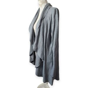 WHBM Heather Gray Ribbed Cardigan size Large